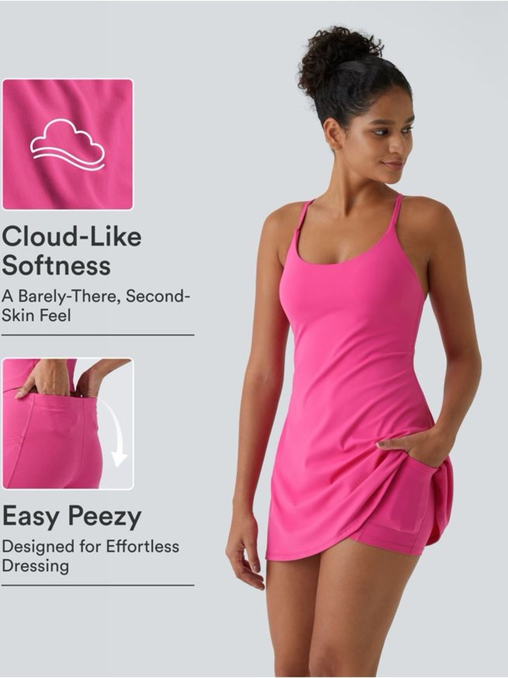 Halara SoftlyZero Plush Backless Easy Peezy Active Dress